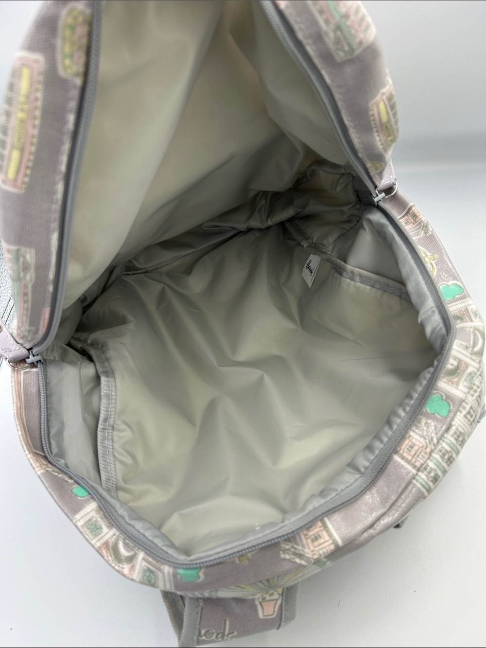 Harrods London Landmarks Backpack in Grey & Pastel Pink - Picture 8 of 8